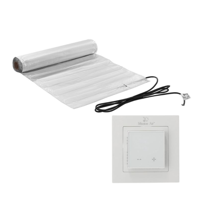 Zestaw mat grzewczych pod panele Mission Air MAL-160 1m² + Aries LCD Biały 1szt