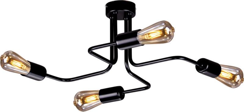 Lampa sufitowa wisząca Kaja Skadi czarna wym: 22 x 52 x 52 cm 4xE27 x 60W 1 szt.