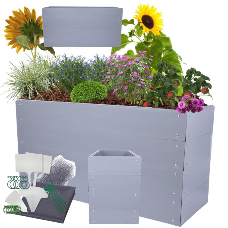 Skrzynia na warzywa MODO24 modułowa plastikowa trwała odporna na warunki atmosferyczne 80x180x45 cm 1 szt.