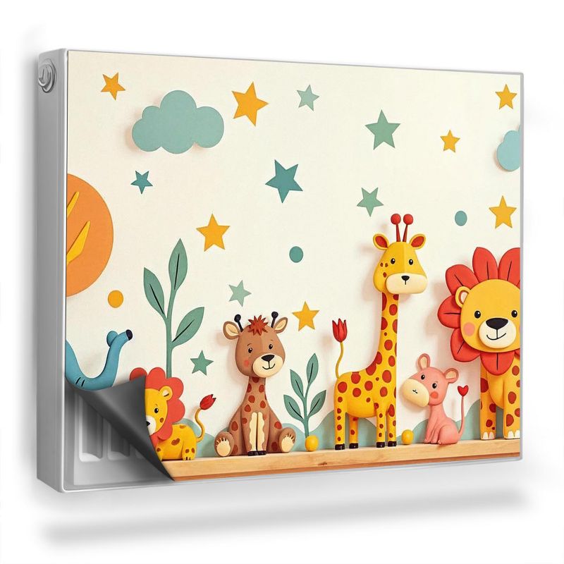 Dekoracyjna osłona mata na kaloryfer Wallfluent 80x60 cm Pastelowe zwierzątka 1 szt.