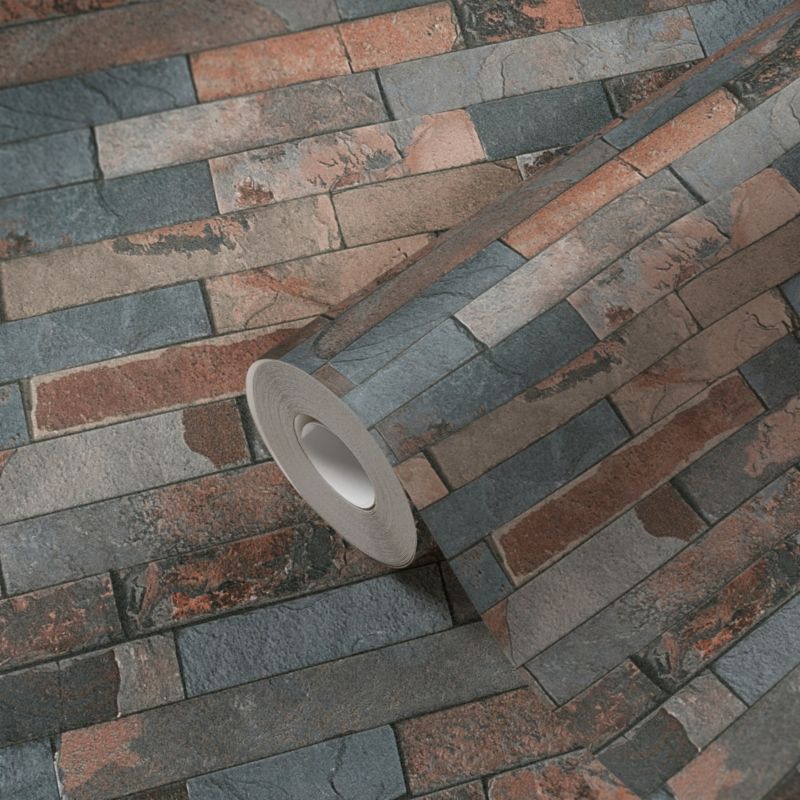 Tapeta winylowa na flizelinie GoodHome Smara cegła łupkowa