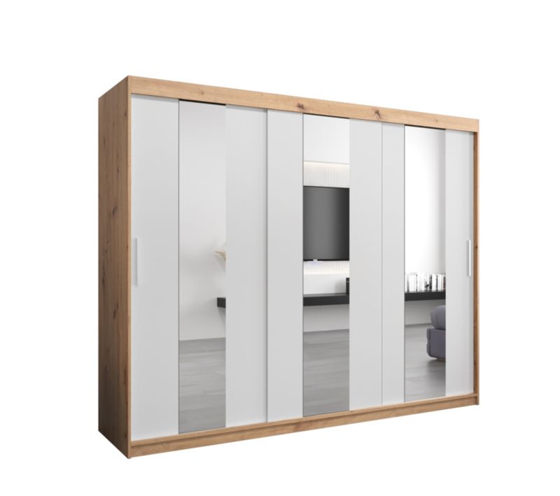 Szafa przesuwna Garderoba Abiks POLE 250 artisan/biały 1 szt.