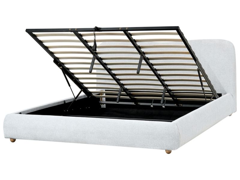 Łóżko z pojemnikiem Blagnac 180 x 200 cm Jasnoszary 1 szt.