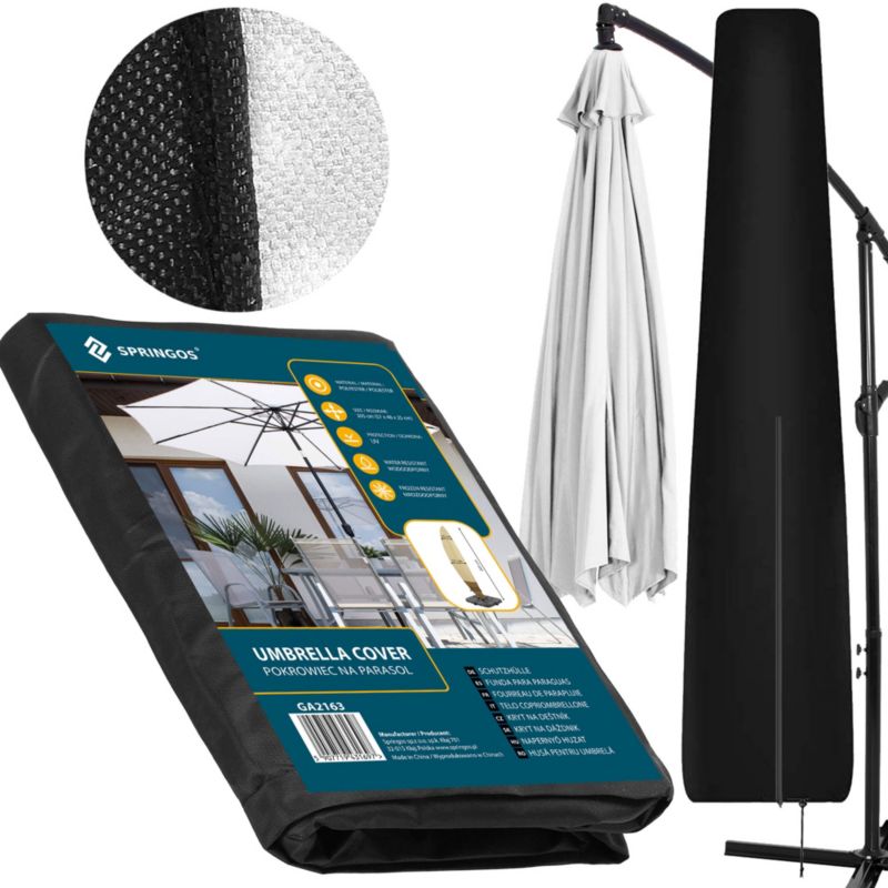 Pokrowiec na parasol ogrodowy Springos 205cm wodoodporny czarny 1 szt.