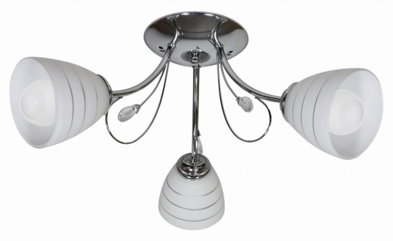Lampa sufitowa Candellux Simpli chromowana biała wym: 23 x 54 x 54 cm 3xE27 x 40W 1 szt.