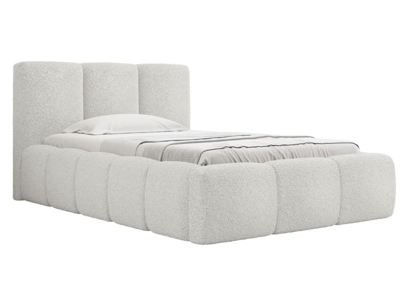 Łóżko tapicerowane MIRJAN 24 Kevson Boucle 90x200 kremowy 1 szt.