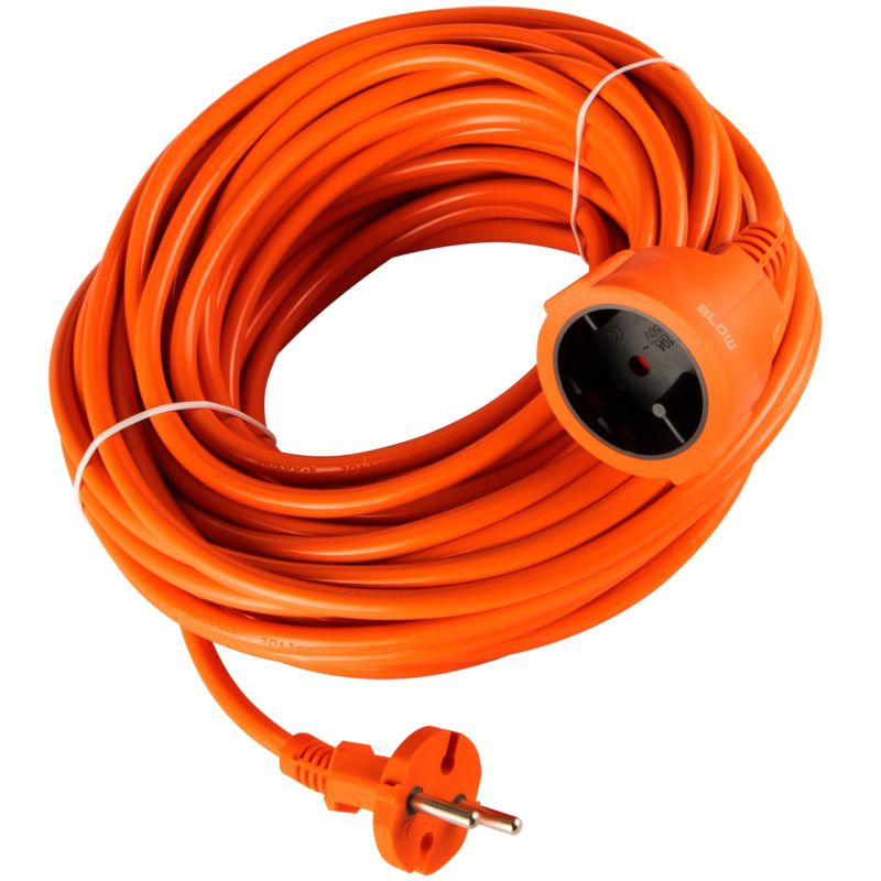 Przedłużacz ogrodowy BLOW pojedynczy gruby sznur 2x1,5 20m 1 szt.