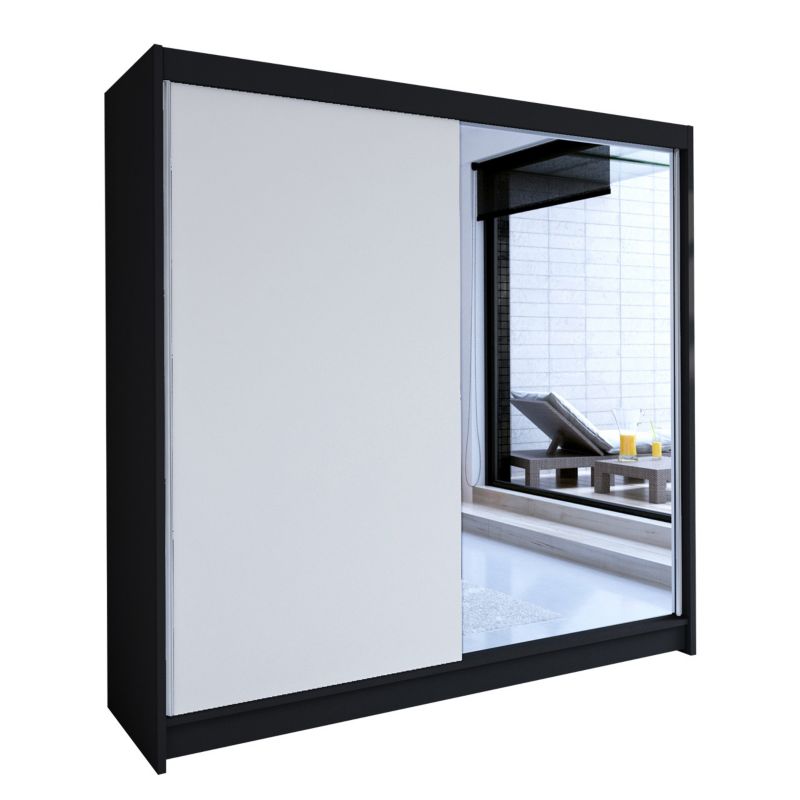 Szafa MIRJAN 24 z drzwiami przesuwnymi Talin I czarny/biały 1 szt.