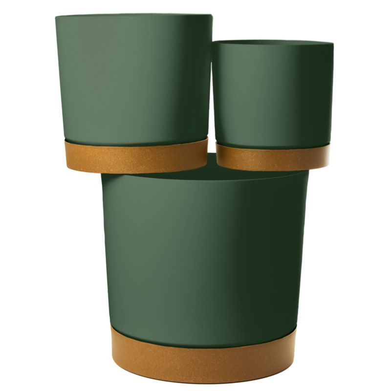 Doniczka EDANTI Ogrodowa Zestaw 14,8/23,9/29,2/39 cm Z Podstawką Do Domu Zielony 4 szt.