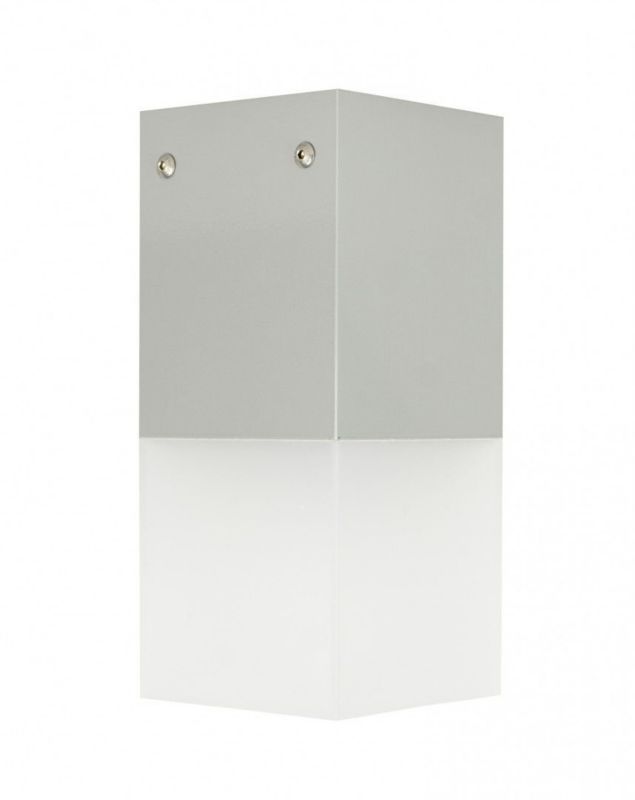Lampa sufitowa zewnętrzna SU-MA Cube srebrna 1 x E27 x 20W IP44 wym: 22 x 10 x 10 cm - 1 szt.