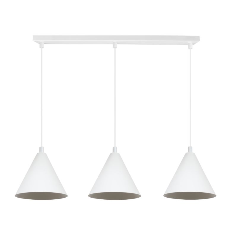 Lampa sufitowa wisząca Light Home LH Soho 3x E27 60W klosz 14cm biały 1szt.