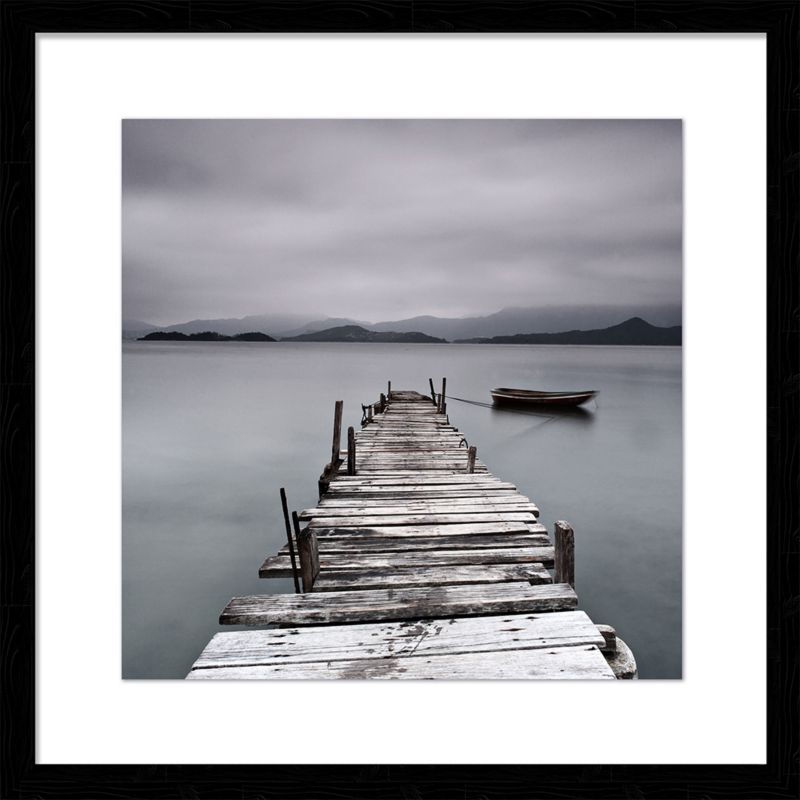 Obraz Molo 30 x 30 cm czarna ramka