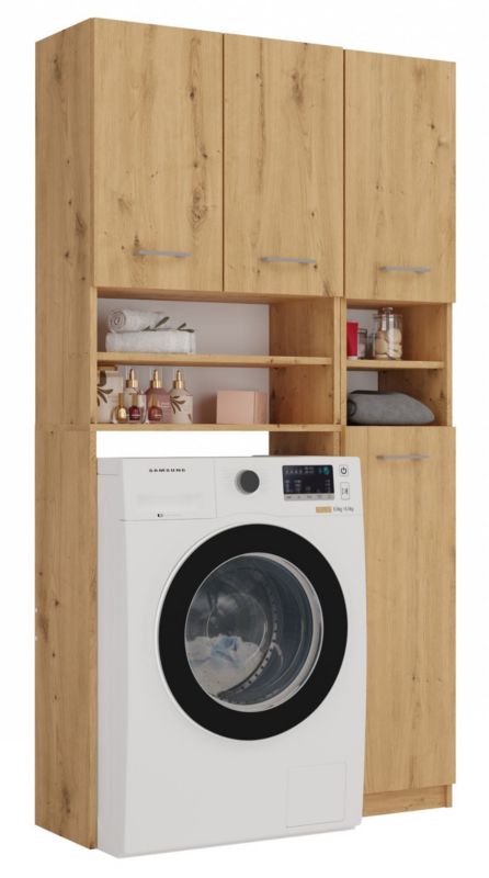 Zestaw Łazienkowy Topeshop Marpol Regał Szafka Dąb Artisan 30x96x180 cm 1 szt.