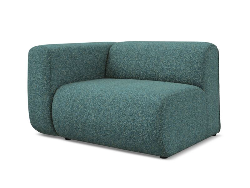 Moduł z podłokietnikiem lewy Makamii Ekahi z tkaniny strukturalnej 114x89 cm morski 1 szt.