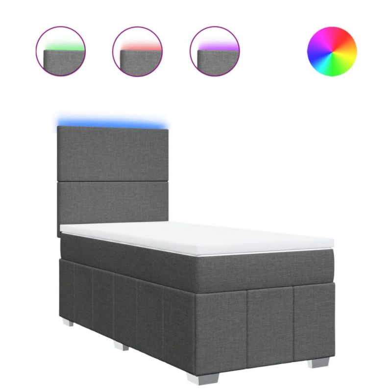 Łóżko kontynentalne WaszeMeble 90x200 cm ciemnoszara WM-3293845 1 szt.