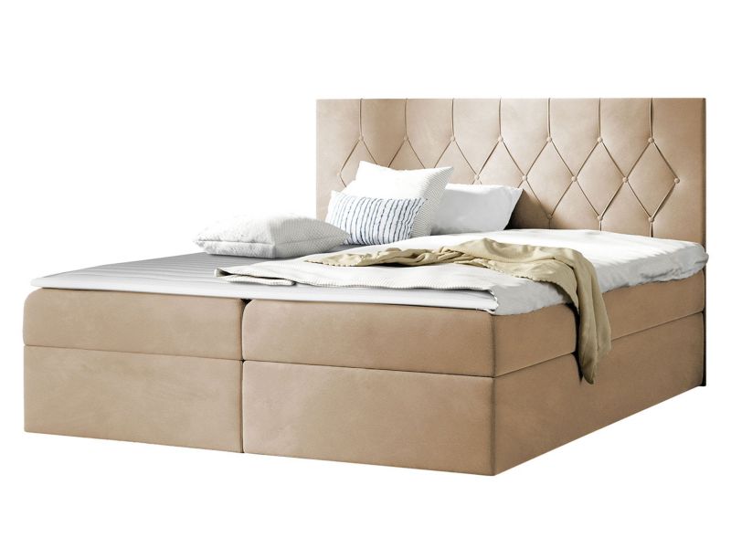 Łóżko kontynentalne MIRJAN 24 Sky 200x200 beż 1 szt.