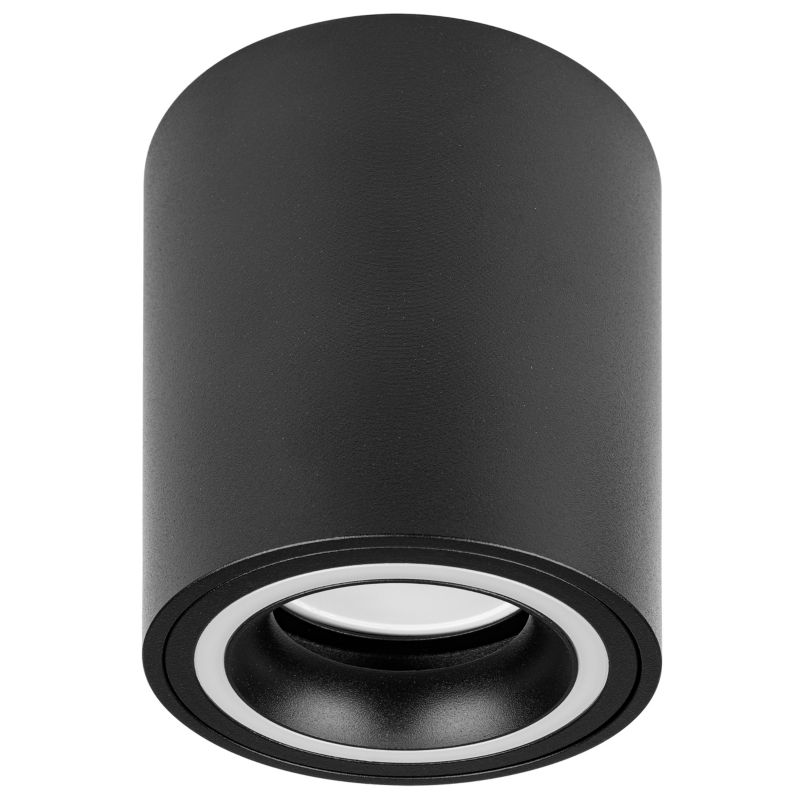 Oprawa natynkowa MasterLED GU10 okrągła tuba 80x100 mm czarna z akrylowym ringiem IP20 1 szt.