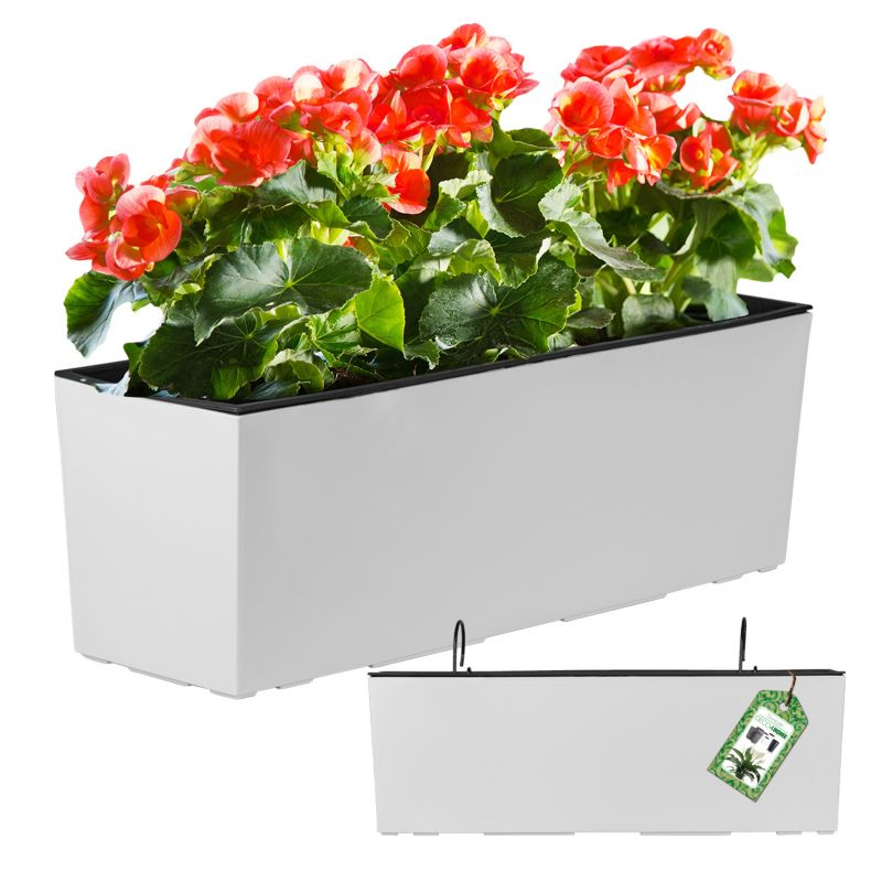 Doniczka Deco4Home skrzynka balkonowa matowa biała 39,5cm 1 szt.