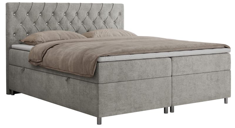 Łóżko kontynentalne MKS Meble ROMA 180x200 H3 Jasnoszary struktura 1szt.