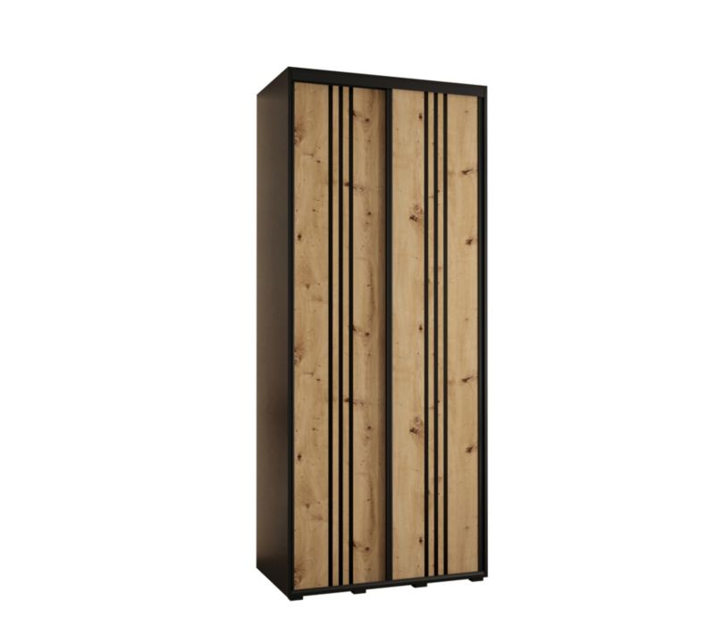 Szafa przesuwna Abiks DAVOS 6 wysoka szer.100cm gł.45cm czarny/artisan/czarny 1szt.