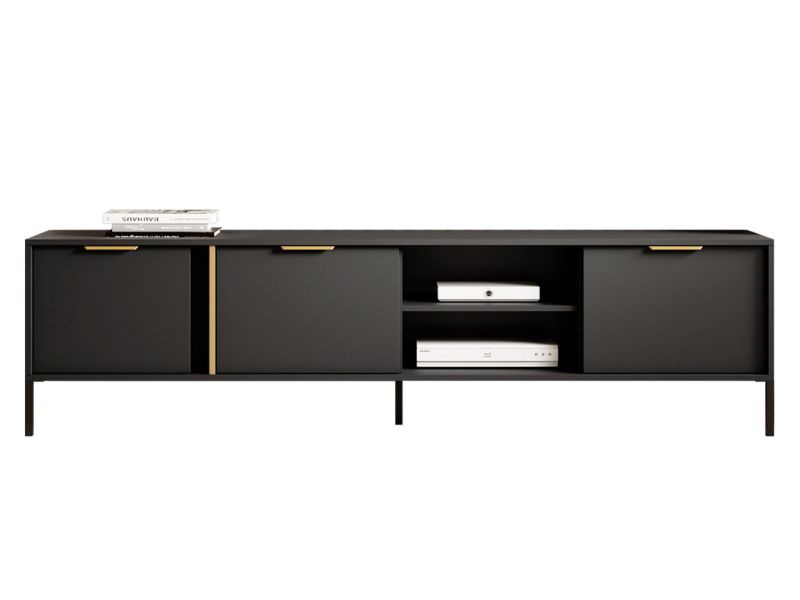 Szafka RTV MIRJAN 24 Lars 203 3D antracyt/antracyt/złoty 1 szt.