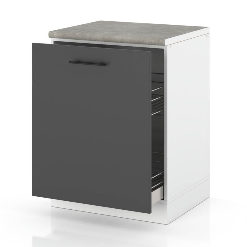 Szafka Kuchenna Hurtownia-Mebli Stojąca Cargo D60 CARGO sPremium 60cm Biały Mat Szary Mat 60x52x85 cm 1szt.