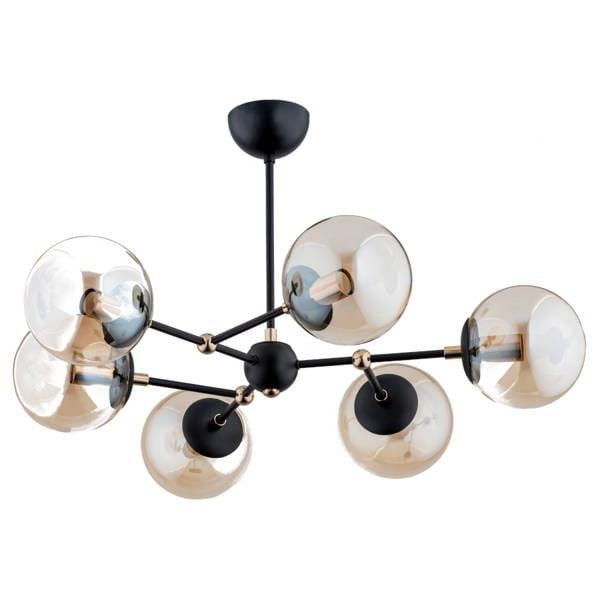 Lampa wisząca Alfa Itoris 8184 czarno-bursztynowy nowoczesna 6xE14 x 60W 1 szt.