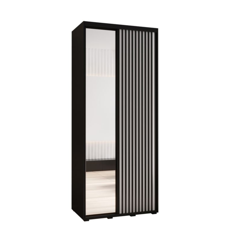 Szafa przesuwna Garderoba Abiks LANKO 2 110 gł. 60 czarny/biały 1 szt.