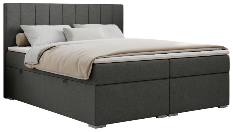 Łóżko kontynentalne MKS Meble ALLY 200x200 H3 ciemnoszary struktura 1szt.