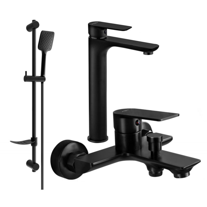 Zestaw wannowy Mexen Alfa czarny 745713DF62-70 1 szt.