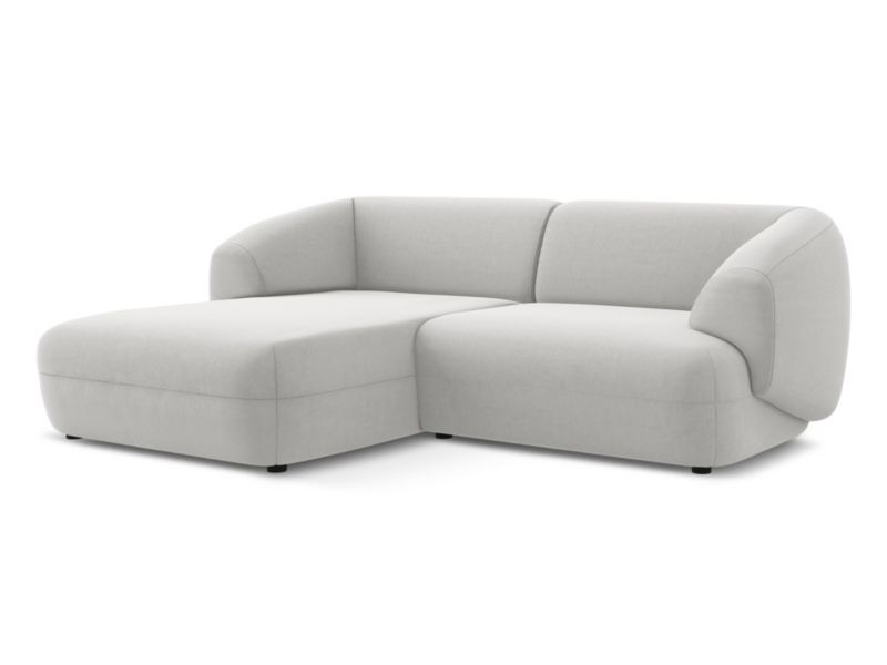 Narożnik lewostronny LaMiaSofa RIMINI z tkaniny welwetowej 230x98 cm srebrny 1 szt.