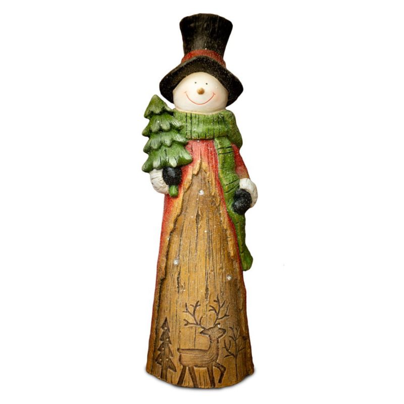 Figurka dekoracyjna bałwanek z choinką, Solis Decor by Aleksandra Sobota, 67,5 cm, 1 szt.