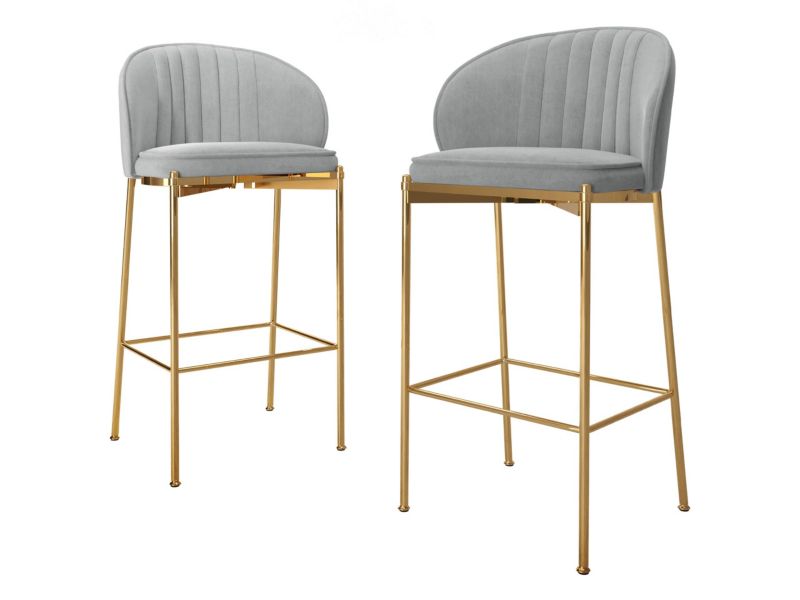 Komplet dwóch hokerów MIRJAN 24 Muz BS-1258/GL szary 2 szt.