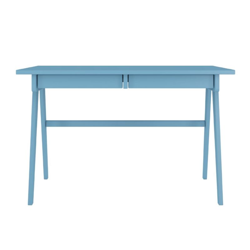 Drewniane biurko z szufladami Visby EDDA pastel niebieski 1 szt.