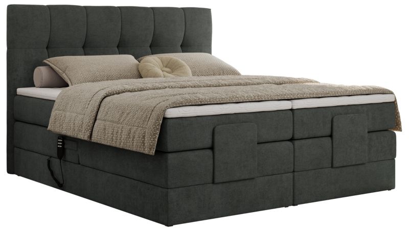 Łóżko kontynentalne MKS Meble VITTORIA 180x200 H3 Ciemnoszary struktura 1szt