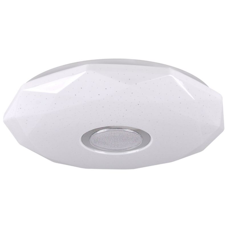 Plafon sufitowy Polux Diamond biały chromowany LED 48W 3000K-6500K 5200lm IP20 wym: 6,5 x 39 x 39 cm tworzywo sztuczne - 1 szt.