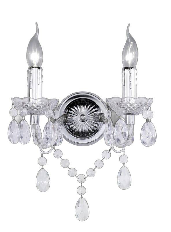 Kinkiet ścienny RL Lüster chromowany przezroczysty 2 x E14 x IP20 wym: 34 x 26,5 x 18,5 cm - 1 szt.