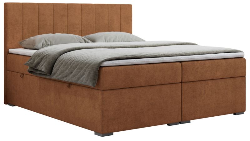 Łóżko kontynentalne MKS Meble LOPE 120x200 H4 pomarańczowy struktura 1szt.