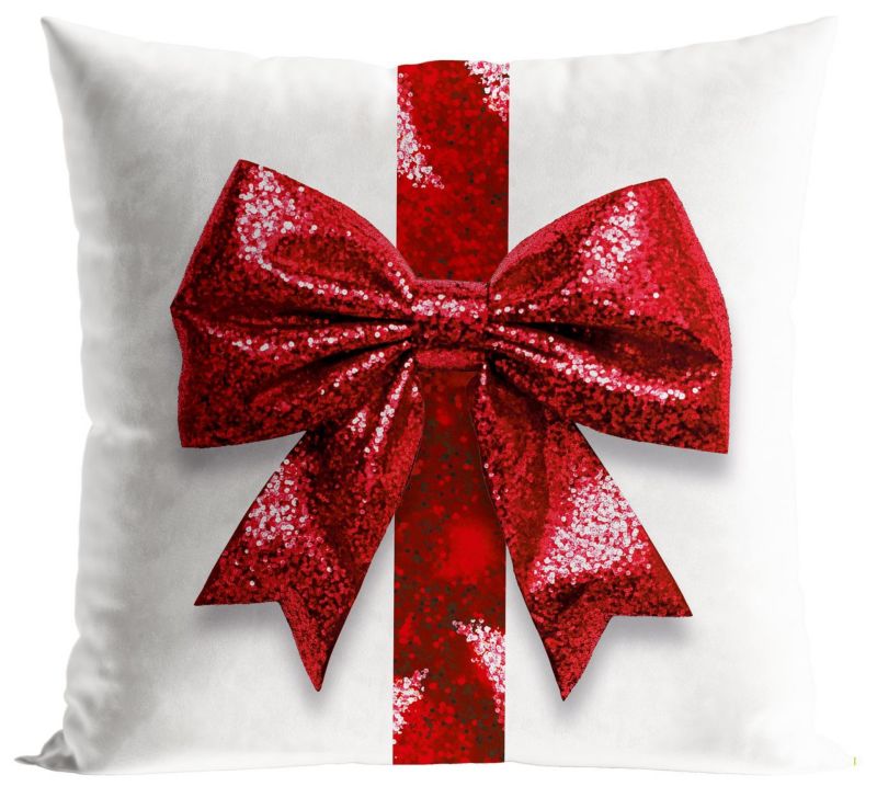 Poszewka Markizeta Brokatowa Kokarda Biało-czerwona 40x40 cm 1 szt.
