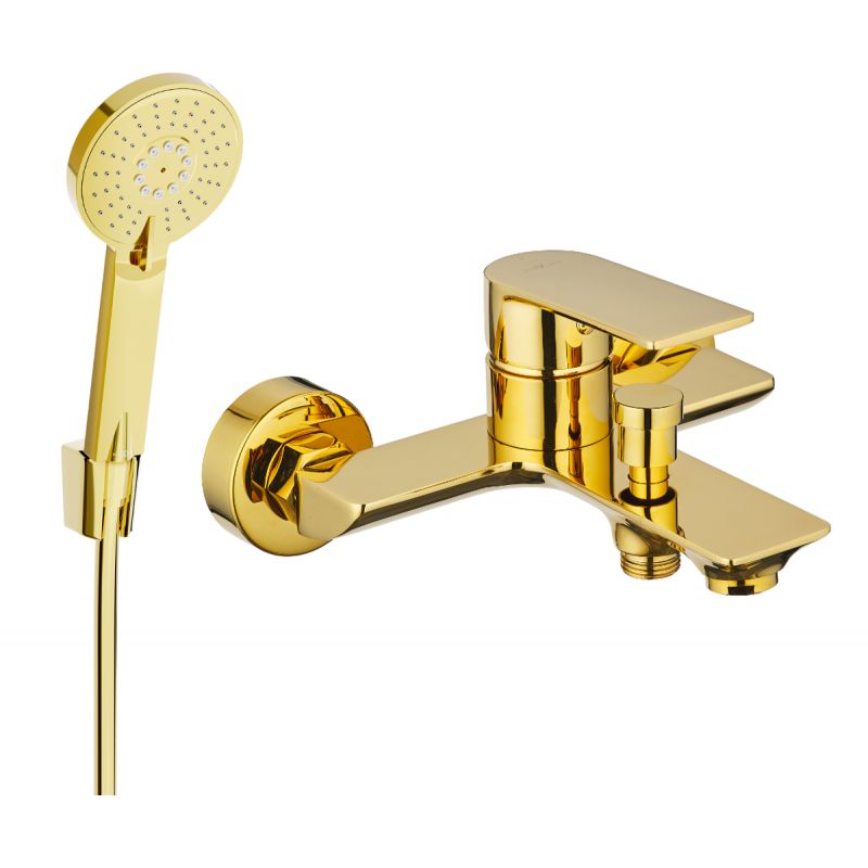 Bateria wannowa z zestawem prysznicowym Mexen Alexa złota 1 szt.