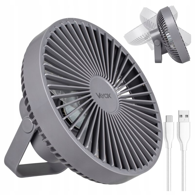 Wentylator biurkowy Vayox VA0337G bezprzewodowy z lampką szary 1 szt.