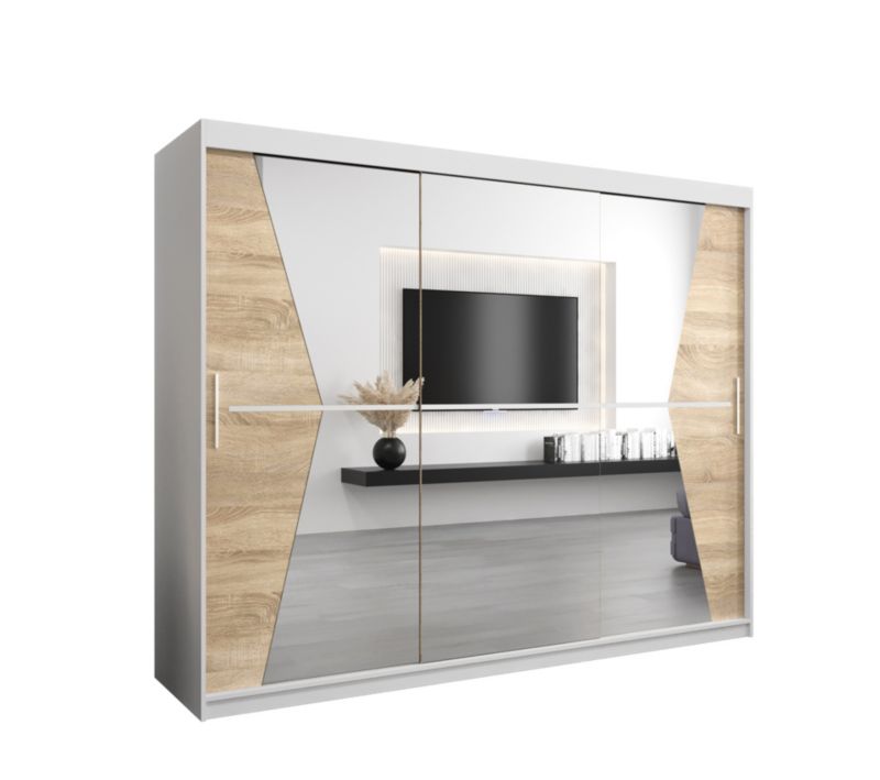 Szafa przesuwna Garderoba Abiks MAROKO 250 biały/sonoma 1 szt.