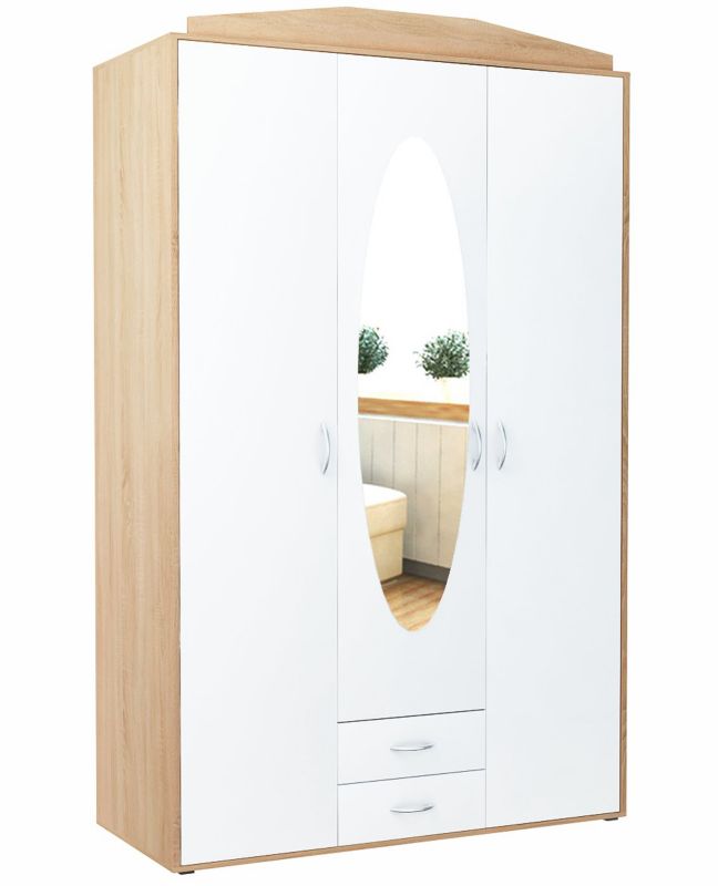 Szafa Matkam 3D2S lustro Rob biały-sonoma 1 szt.