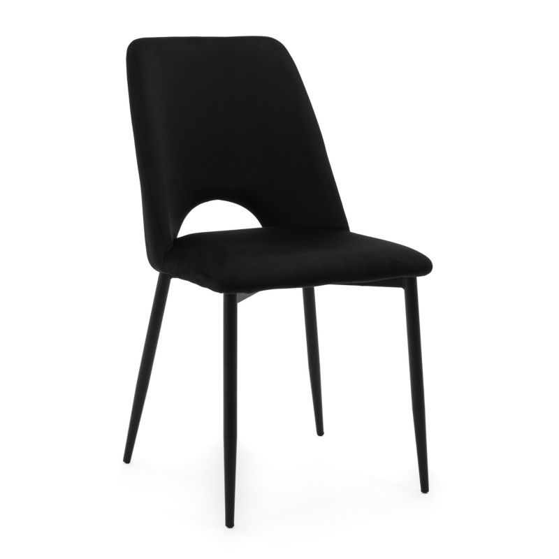 Krzesło tapicerowane New Home ORO czarne welurowe 1 szt.