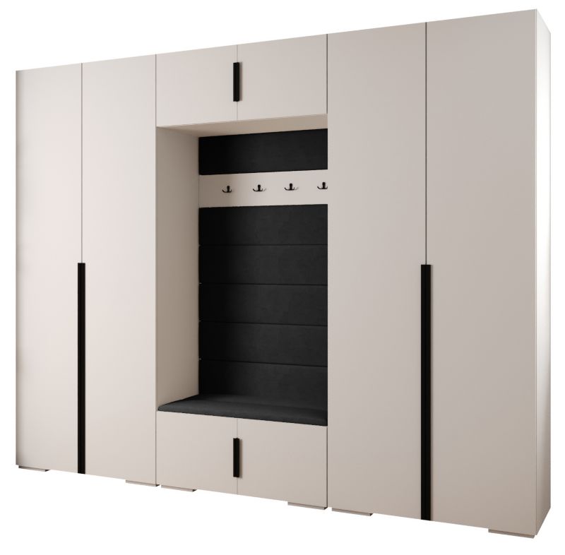 Garderoba do przedpokoju Abiks INOVA 1 Z9 biały+czarny+manila18 1szt.