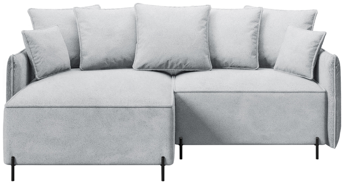 Szary nowoczesny narożnik do salonu na nóżkach BOCCO boucle