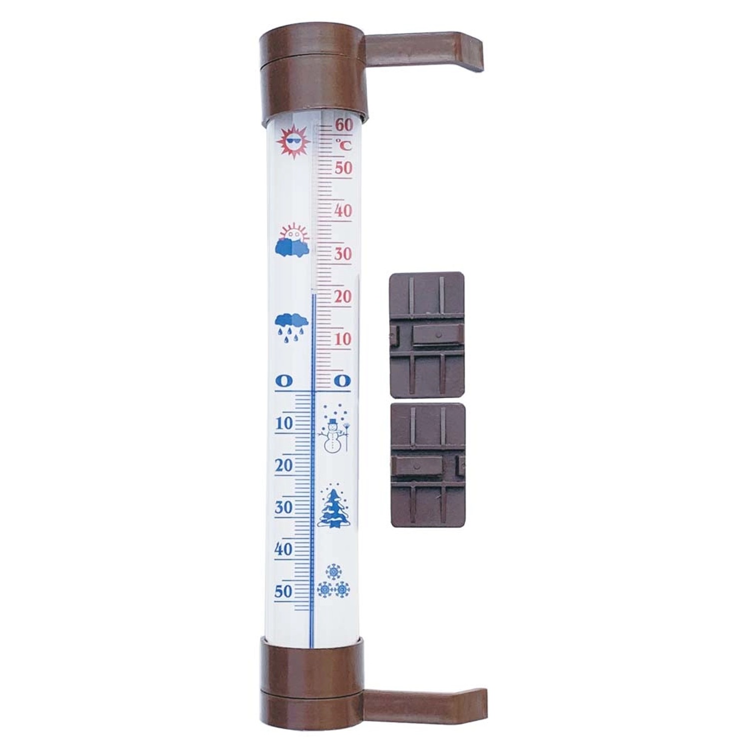 Termometr zewnętrzny duży brązowy