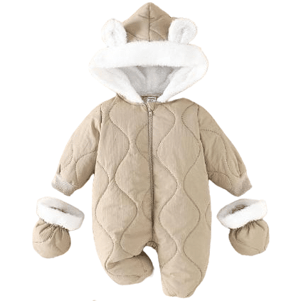 Kombinezon misiowy beżowy z futerkiem NS