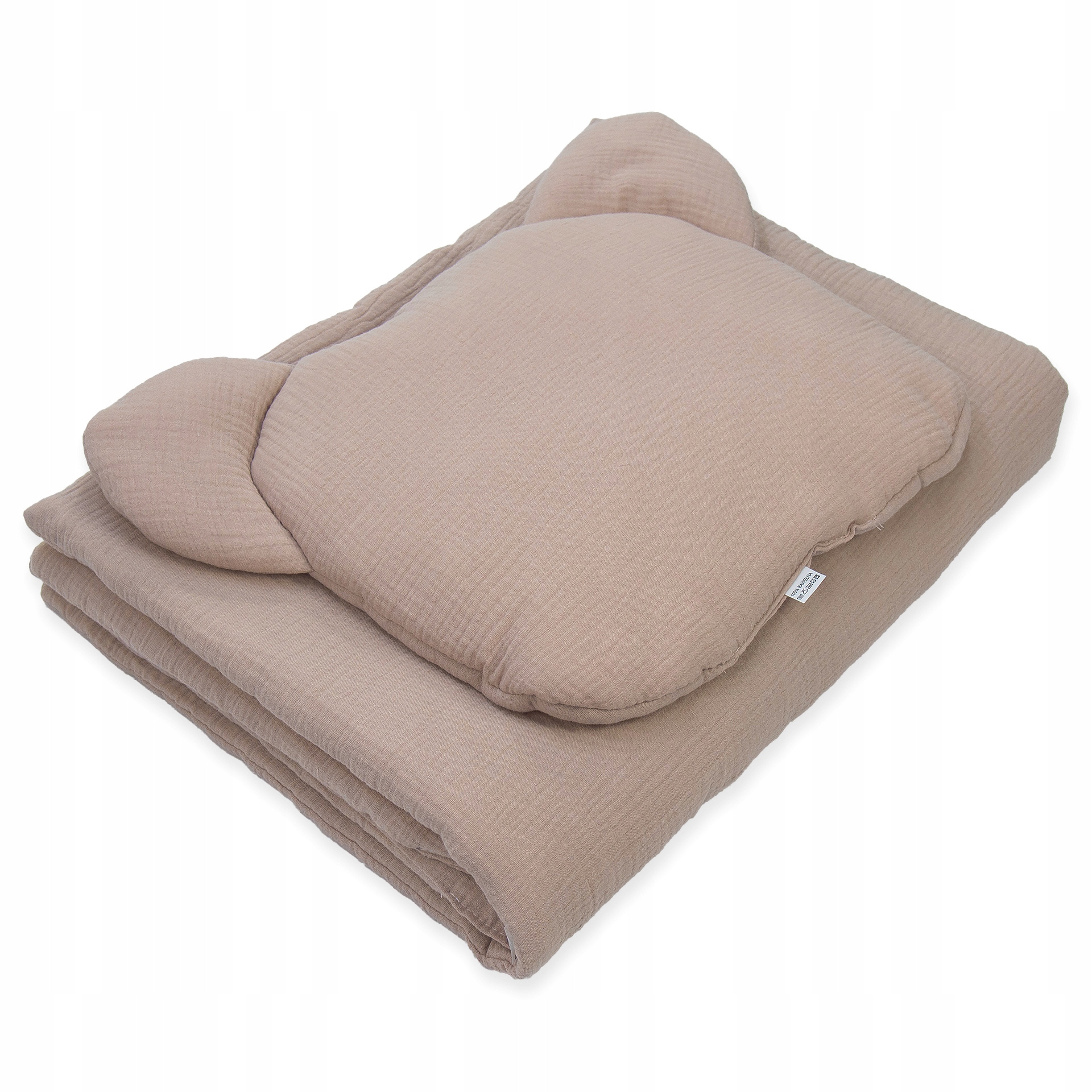 Komplet pościeli muślinowej z wypełnieniem i poduszką miś Cocoa 100x75cm AL