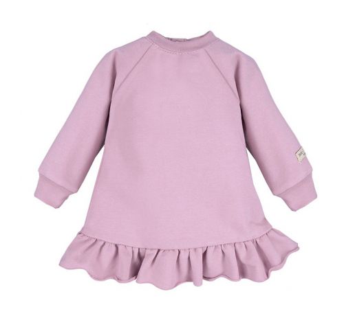 Sukienka bawełniana z falbanką na dole wrzosowa EV